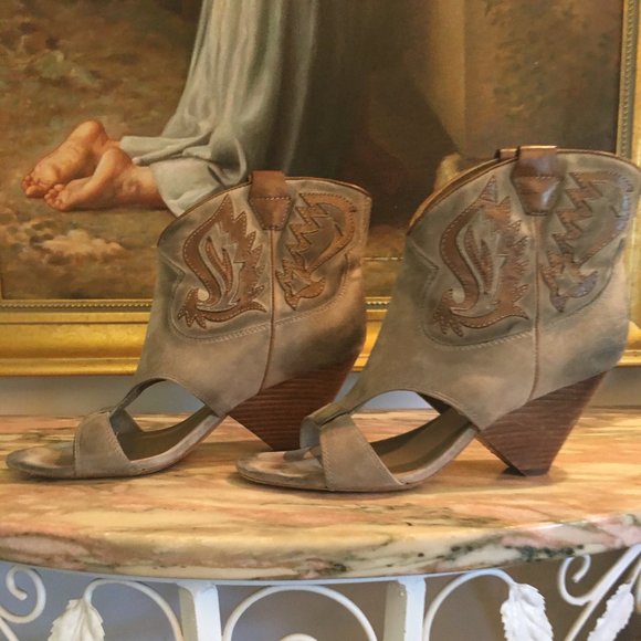 open toe western boots